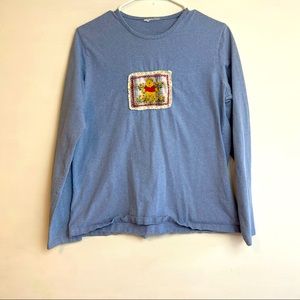 Long sleeve Winnie the Pooh embroidered and Crosstitch shirt no tags